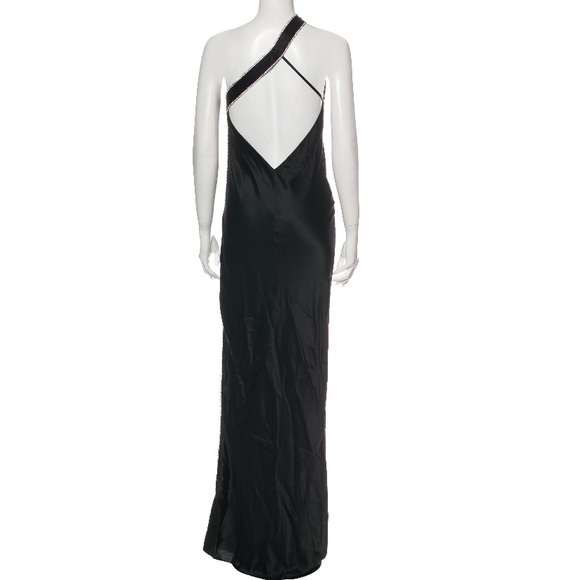 Michelle Mason One Shoulder Crystal Satin Gown - Picture 5 of 7